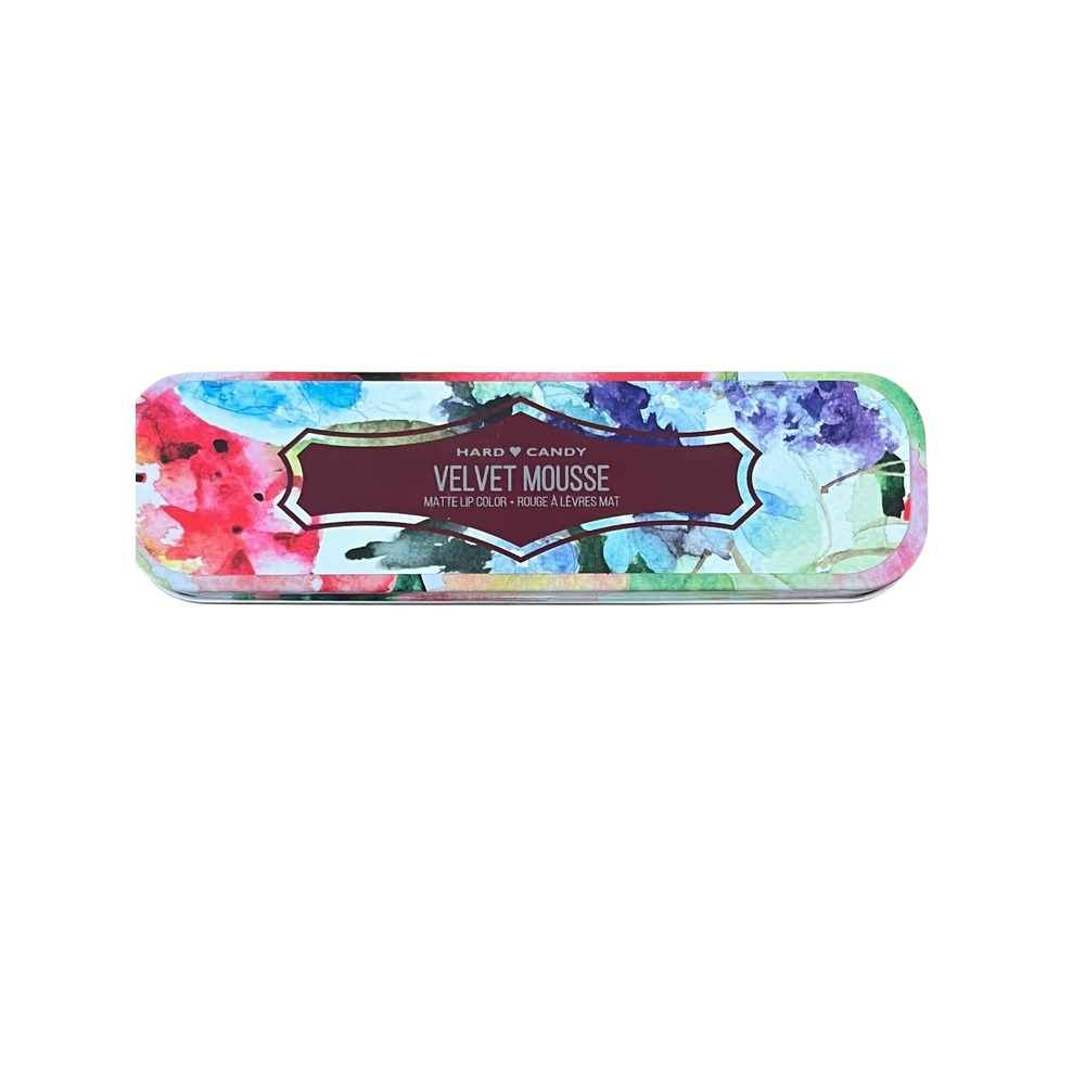 Hard Candy Velvet Mousse Matte Lip Color Dahlia 1073 Liquid Lipstick Floral Tin